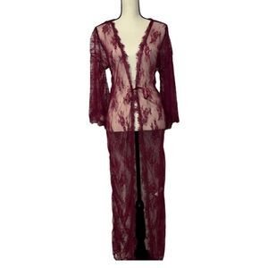 Ashley Stewart Sexy Lace Robe and Thong Set